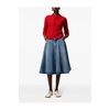 Flared Skirt Blue Cotton Composition