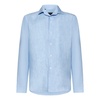 Clear Blue Linen Shirt Capri Collar