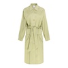 Green Trench Coat with Removable Belt