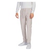 Beige Polyester Lace-Up Trousers
