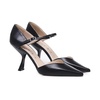 Black Leather Closed Toe Heel