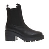 Black Leather Ankle Boots Trendy Style
