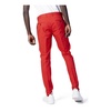 Red Cotton Blend Zip Trousers