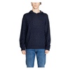 Blue Hooded Knitwear Men Fall/Winter
