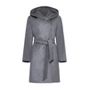 Grey Wool Wrap Coat with Hood