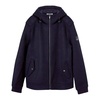 Blue Ribbed Knit Wool Blend Jacket