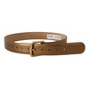 Bronze Leather Belt with Gold-Toned Buckle
