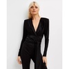 Black Deep V-neck Long Sleeve Top