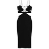 Black V-Neck Cut-Out Dress