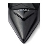 Black Saffiano Leather Sandals with Triangle Logo