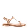 Crocodile Print Leather T-Strap Sandal