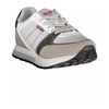 Gray Polyester Sneaker with Contrasting Details