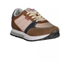 Brown Polyester Sneaker with Laces and Logo