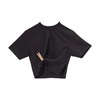 Black Cropped T-shirt with Embroidery