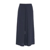 Blue Flared Pants Elastic Waist Slip Pockets
