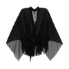 Black Silk Chiffon V-Neck Jacket