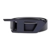 Slim leather belt with D buckle