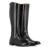 Black Leather High Boots Women