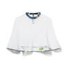 Bianco Cotton Poncho with Silk Trim