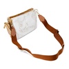 Beige Shoulder Bag Leather Synthetic Mix