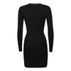 LOGO JACQUARD TRIM BODYCON SCOOP NECK DRESS