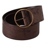 Elegant Dark Brown Leather Belt with Logo Buckle