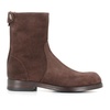 Brown Suede Zipper Ankle Boots