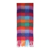 Rainbow Plaid Fringe Scarf