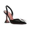 Black Crystal Buckle High Heel Shoes