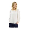 White Goldi Blouse with ¾ Sleeves