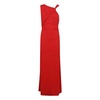 Red Asymmetrical Neckline Dress Elegant Occasions