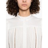 White Button-Up Band Collar Shirt