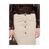 Beige Button-Front Skirt with Pockets