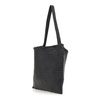 Black Leather Shoulder Bag with Woven Texture