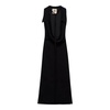 Midi dress with soft neckline