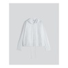 White Cotton Poplin Shirt with Hood