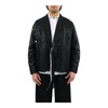 Coated Denim Kimono Shirt Black