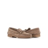 Beige Suede Moccasin Sandals