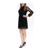 Black Long Sleeve Mixed Fabric Dress