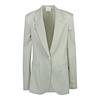 Linen Blazer with Revers and Padded Shoulders