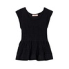 Flared Knit Top with Floral Design