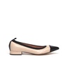 Beige and black leather ballerina