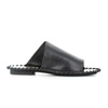 Black Leather Sandal Crafted Asymmetrically
