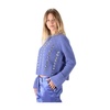 Purple Ribbed Wool Sweater with Raglan Sleeves and Silver Studs