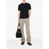 Black Cotton T-shirt with Equestrian Knight
