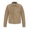 Suede jacket with embossed logo