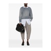 Grey Ribbed Crew Neck Sweater