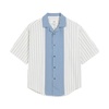 Vertical Striped Camp Collar Shirt