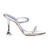 Crystal-Embellished Silver Sandals