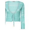 Crochet Lace V-Neck Aqua Sweater